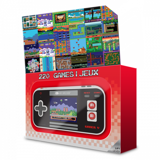 MY ARCADE Játékkonzol Gamer V Classic 220in1 Fekete & Piros Hordozható, DGUN-3911