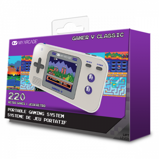 MY ARCADE Játékkonzol Gamer V Classic 220in1 Szürke  & Lila Hordozható, DGUN-3920