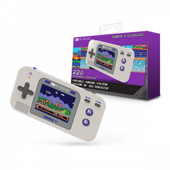 MY ARCADE Játékkonzol Gamer V Classic 220in1 Szürke  & Lila Hordozható, DGUN-3920