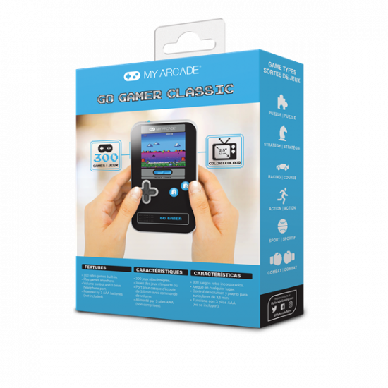 MY ARCADE Játékkonzol Go Gamer Classic 300in1 Fekete & Kék Hordozható, DGUN-3913