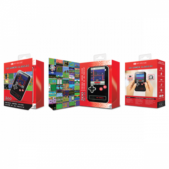 MY ARCADE Játékkonzol Go Gamer Classic 300in1 Fekete & Piros Hordozható, DGUN-3909