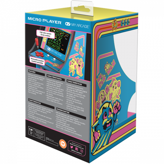 MY ARCADE Játékkonzol Ms. Pac-Man Micro Player Retro Arcade 6.75" Hordozható, DGUNL-3230