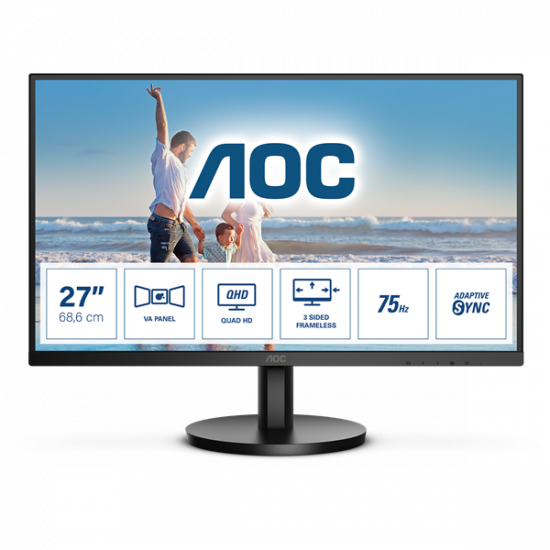 AOC VA monitor 27" Q27B3MA, 2560x1440, 16:9, 250cd/m2, 4ms, 2xHDMI/DisplayPort, hangszóró