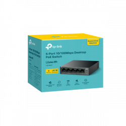 TP-LINK Switch 5x100Mbps (4xPOE) Fémházas Asztali, LS105LP