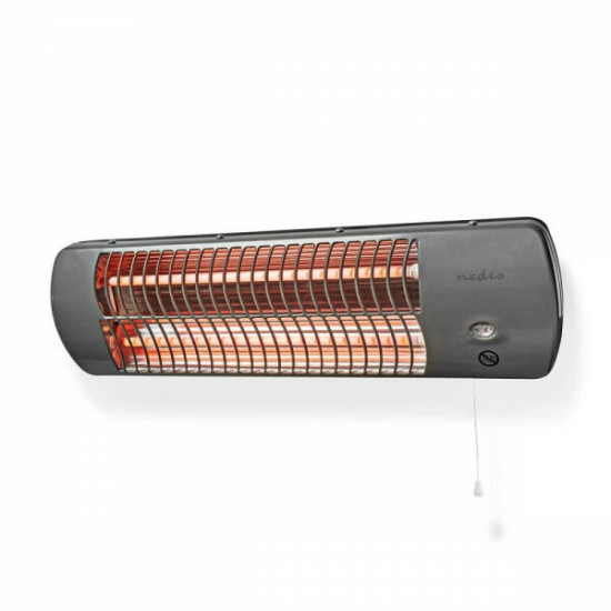 NEDIS HTBA10GY fürdőszobai kvarc hősugárzó, 1200W, 12m2 -es helyiséghez, 2 fokozat, falra szerelhető