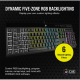 CORSAIR Vezetékes Billentyűzet Gaming, K55 RGB PRO, 6 programozható billentyű, Cseppálló, Csuklótámasz, US, fekete