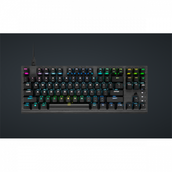 CORSAIR Vezetékes Billentyűzet Gaming, K60 PRO TKL RGB, Optical-Mechanical, Alumínium keret, US, fekete