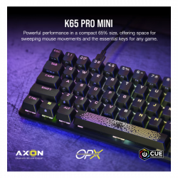 CORSAIR Vezetékes Billentyűzet Gaming, K65 PRO MINI RGB 65%, Optical-Mechanical, US, szürke
