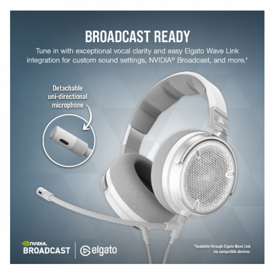 CORSAIR Vezetékes Headset, VIRTUOSO PRO Gaming, True-To-Life audio, fehér