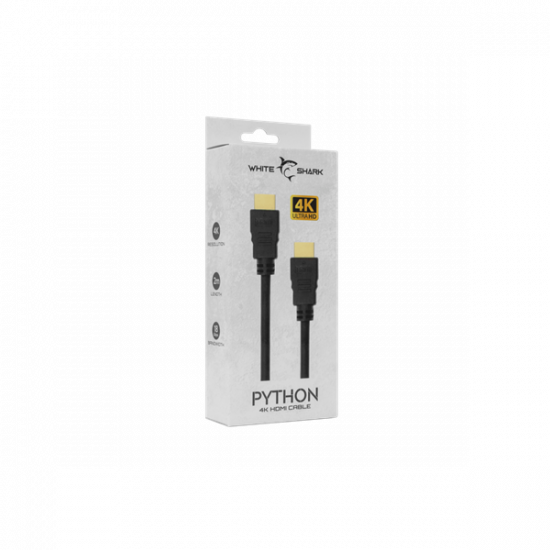 WHITE SHARK PYTHON-2 4K HDMI-HDMI kábel (M-M), 2m, fekete