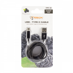 SBOX Kábel, CABLE USB Male -> TYPE-C Male 1.5 m Black