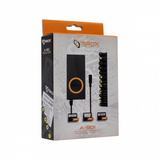 SBOX Notebook töltő, LAPTOP ADAPTER 90W