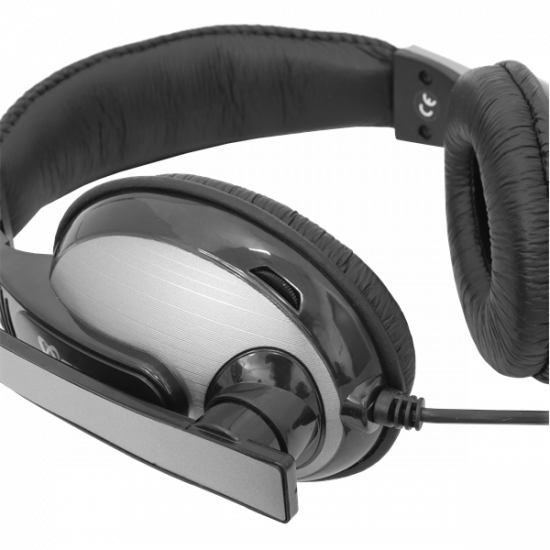 SBOX Fejhallgató, HEADSET + MICROPHONE, Black/Silver