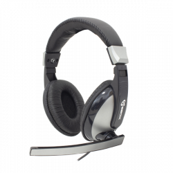 SBOX Fejhallgató, HEADSET + MICROPHONE, Black/Silver