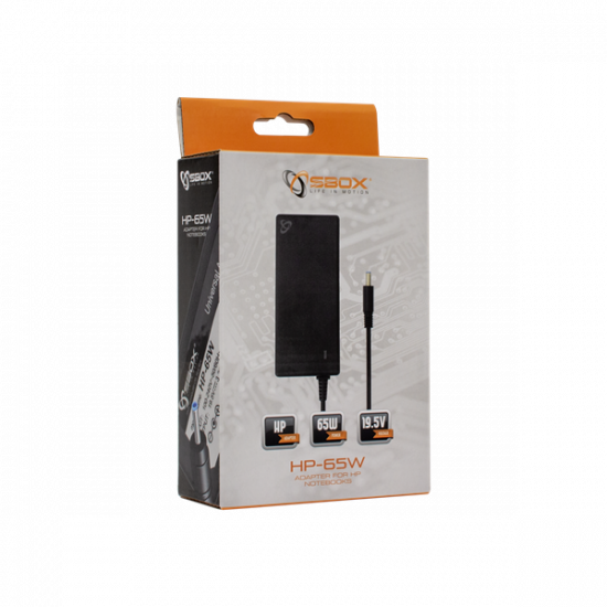 SBOX Notebook töltő HP-65W, LAPTOP ADAPTER 19.5V-65W