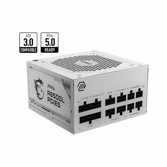 MSI Tápegység 850W 80+ Gold moduláris, Gen 5.0, fehér