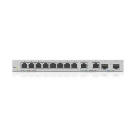 ZYXEL Switch 8x1000Mbps + 2x2500Mbps + 2xSFP+ Web Menedzselhető, XGS1210-12-ZZ0102F
