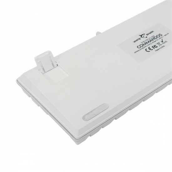 WHITE SHARK WS GK-2106W/R-US COMMANDOS fehér mechanikus angol (red switch) gamer billentyűzet