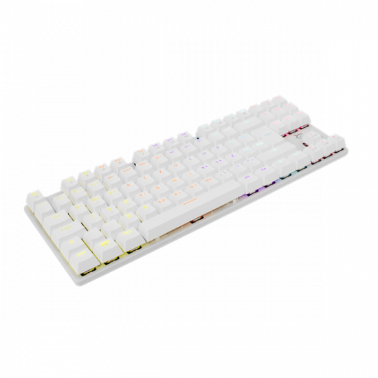 WHITE SHARK WS GK-2106W/R-US COMMANDOS fehér mechanikus angol (red switch) gamer billentyűzet