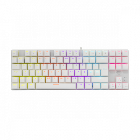 WHITE SHARK WS GK-2106W/R-US COMMANDOS fehér mechanikus angol (red switch) gamer billentyűzet