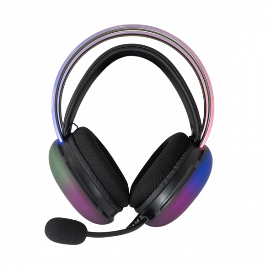 WHITE SHARK FIREFLY-B, GH-2342-B gamer fejhallgató, fekete/RGB, (3.5 Jack)