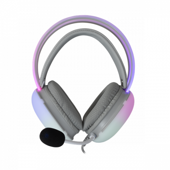 WHITE SHARK FIREFLY-W, GH-2342-W gamer fejhallgató, fehér/RGB, (3.5 Jack)