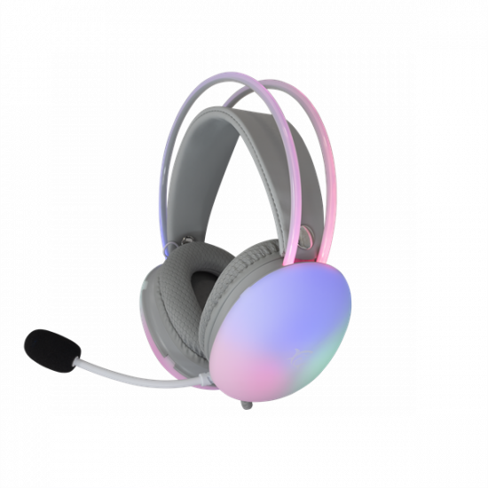 WHITE SHARK FIREFLY-W, GH-2342-W gamer fejhallgató, fehér/RGB, (3.5 Jack)