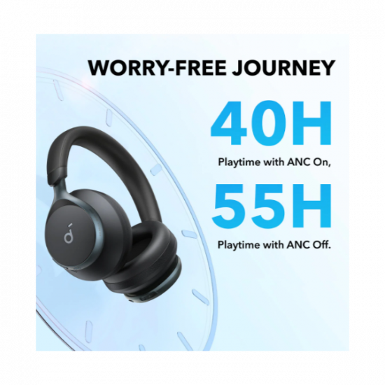ANKER Vezeték Nélküli Fejhallgató, Soundcore Space One, Aktív Zajszűrő, fekete - A3035G11