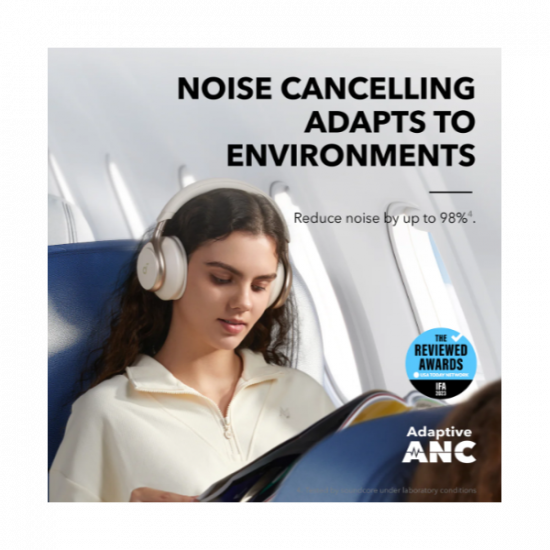 ANKER Vezeték Nélküli Fejhallgató, Soundcore Space One, Aktív Zajszűrő, latte cream - A3035G21