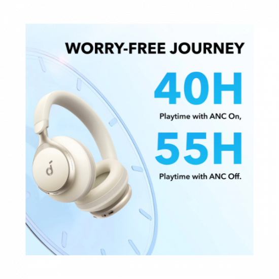 ANKER Vezeték Nélküli Fejhallgató, Soundcore Space One, Aktív Zajszűrő, latte cream - A3035G21