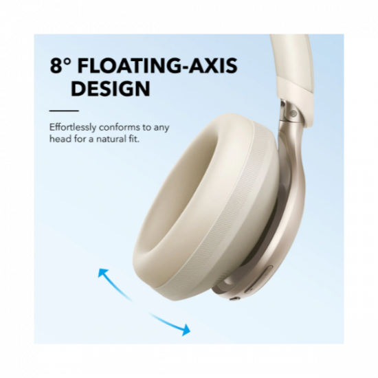 ANKER Vezeték Nélküli Fejhallgató, Soundcore Space One, Aktív Zajszűrő, latte cream - A3035G21