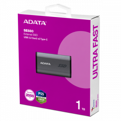 ADATA SSD Külső USB 3.2 1TB SE880 Elite, Szürke