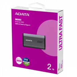 ADATA SSD Külső USB 3.2 2TB SE880 Elite, Szürke