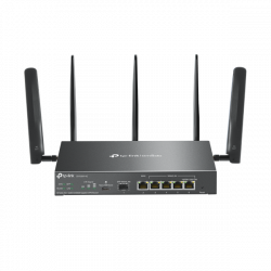 TP-LINK Vezetékes Omada AX3000 VPN Router 1xWAN(1000Mbps) + 4xLAN(1000Mbps) + 1xSFP + 1xSIM, ER706W-4G