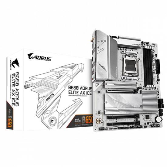 GIGABYTE Alaplap AM5 B650 AORUS ELITE AX ICE AMD B650, ATX