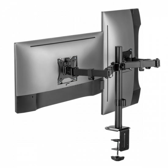 SBOX LCD-352/2-2, DESKTOP MOUNT (2 képernyős rögzítőkar), (17-32", max. 9 kg/monitor, max.VESA: 100x100 mm)