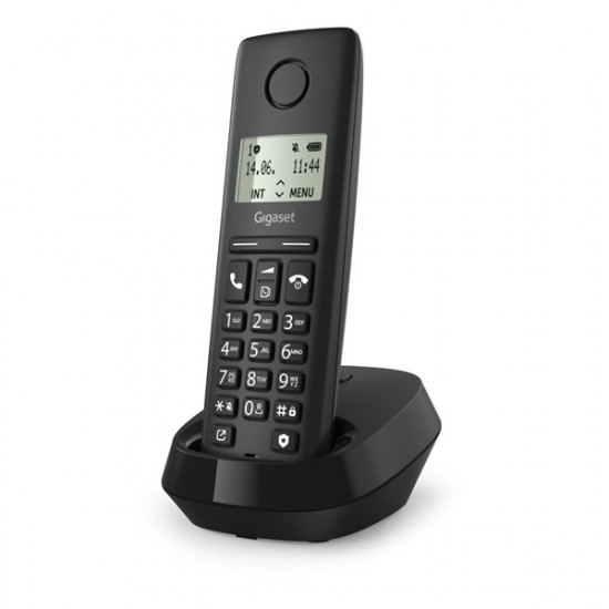 GIGASET DECT telefon, PURE 100, fekete