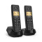 GIGASET DECT telefon, PURE 100 Duo, fekete