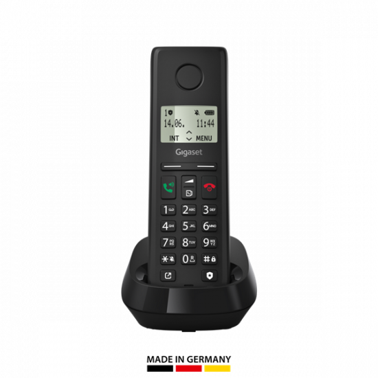 GIGASET DECT telefon, PURE 200, fekete