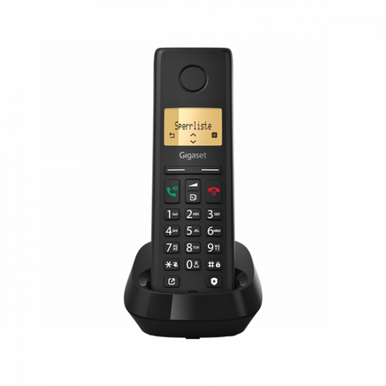 GIGASET DECT telefon, PURE 200, fekete
