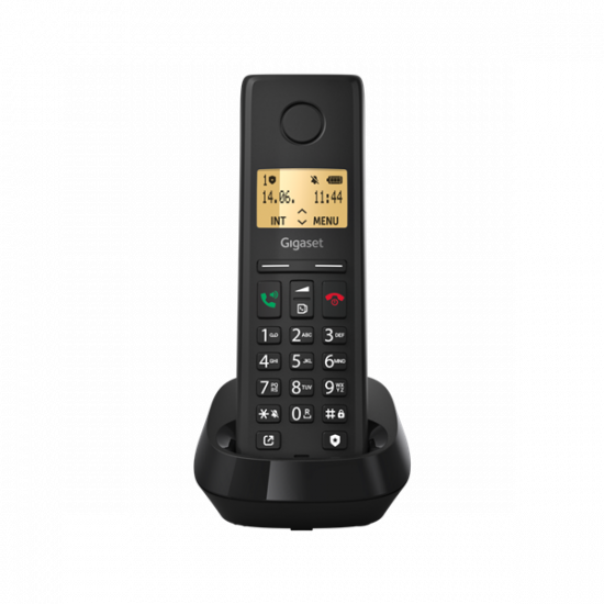 GIGASET DECT telefon, PURE 200, fekete