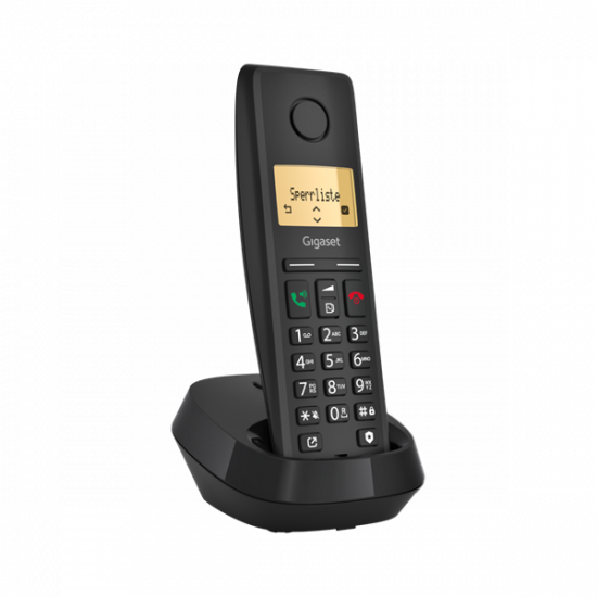 GIGASET DECT telefon, PURE 200, fekete