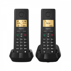 GIGASET DECT telefon, PURE 200 Duo, fekete