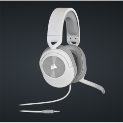 CORSAIR Vezetékes Headset, HS55 Gaming, Ultrakönnyű, Jack dugós, fehér