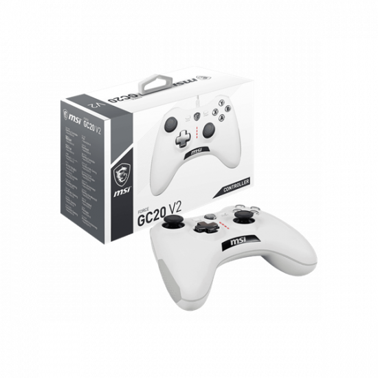 MSI ACCY Force GC20 V2 Wired Game Controller, White