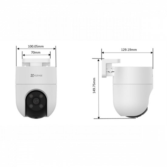 EZVIZ H8C 2K kültéri kamera színes éjszakai látás, 360 fok panoráma látás, sziréna, fény, kétirányú beszéd, 512GB