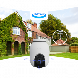 EZVIZ HB8 kültéri akkumulátoros kamera + szolár panel szett, 2K+ felbontás, 360°panoráma kép, színes éjszakai kép, H256