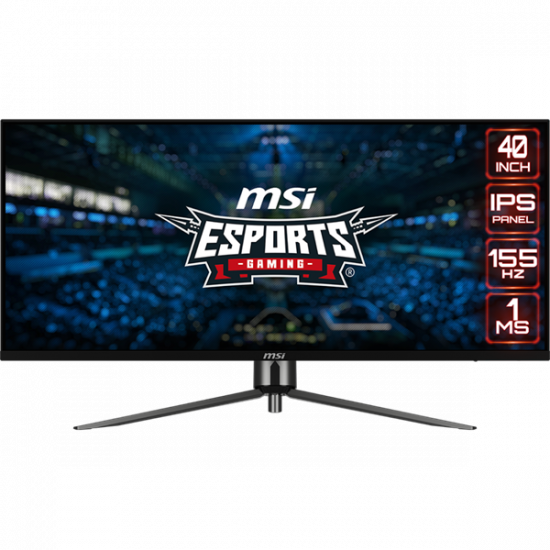 MSI Monitor GAMING MAG401QR 40" WQHD, 3440x1440, 155Hz IPS 21:9, 1000:1 CR, 400cd/m2, 1 ms, 2x HDMI, DP, USB-C, Black