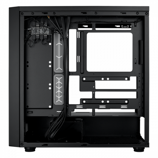 COOLER MASTER Ház ATX MasterBox 600, 4db ARGB Ventilátor, Tápegység nélkül, Üvegfalú, fekete