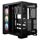CORSAIR Ház iCUE LINK 6500X RGB, 3x iCUE LINK RX120 RGB Ventilátor, Tápegység nélkül, Edzett Üveg, fekete